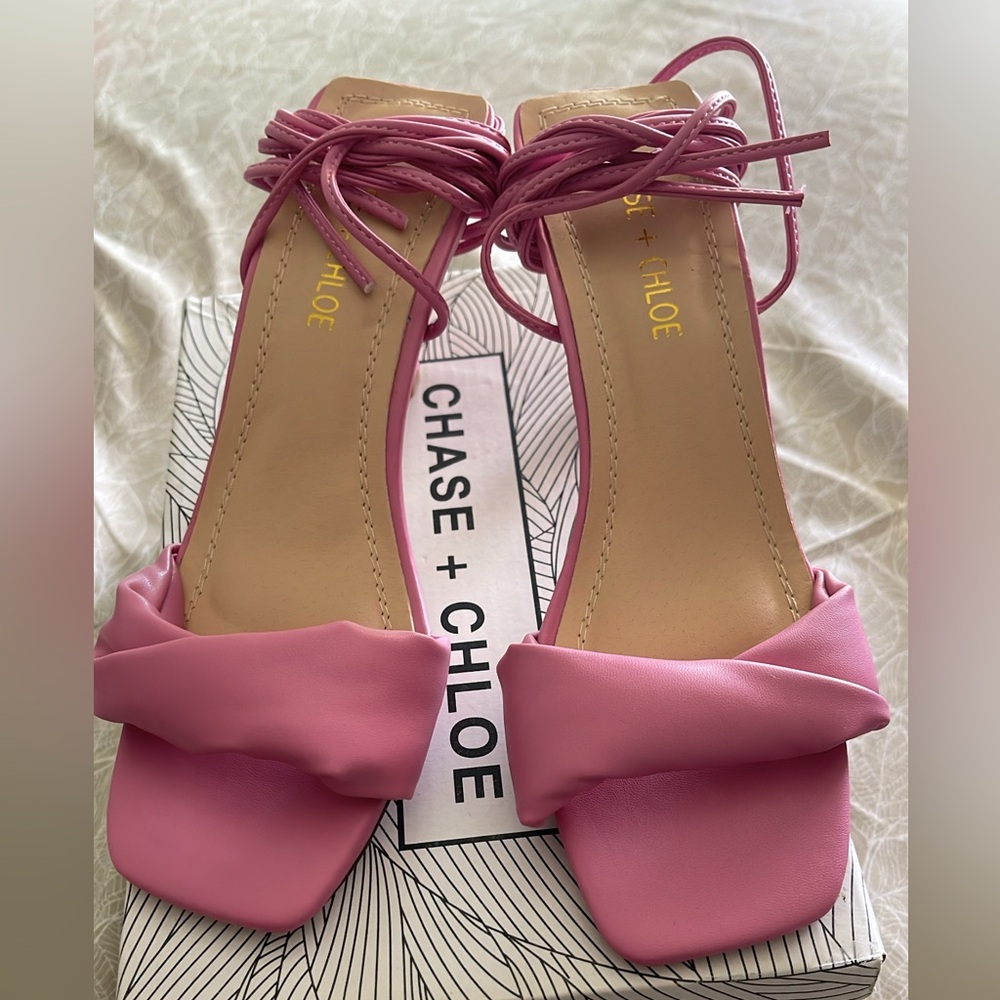 Chase + Chloe Fuchsia Heeled Sandals